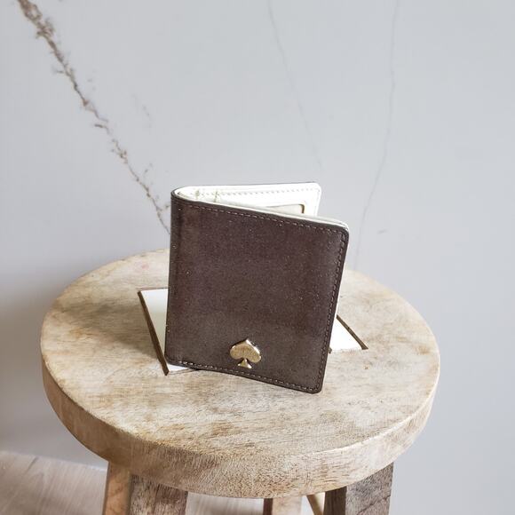 Kate Spade Wallet Stacy New York Gray Glitter Bug Compact Bifold Aurora Sparkly - Picture 2 of 8